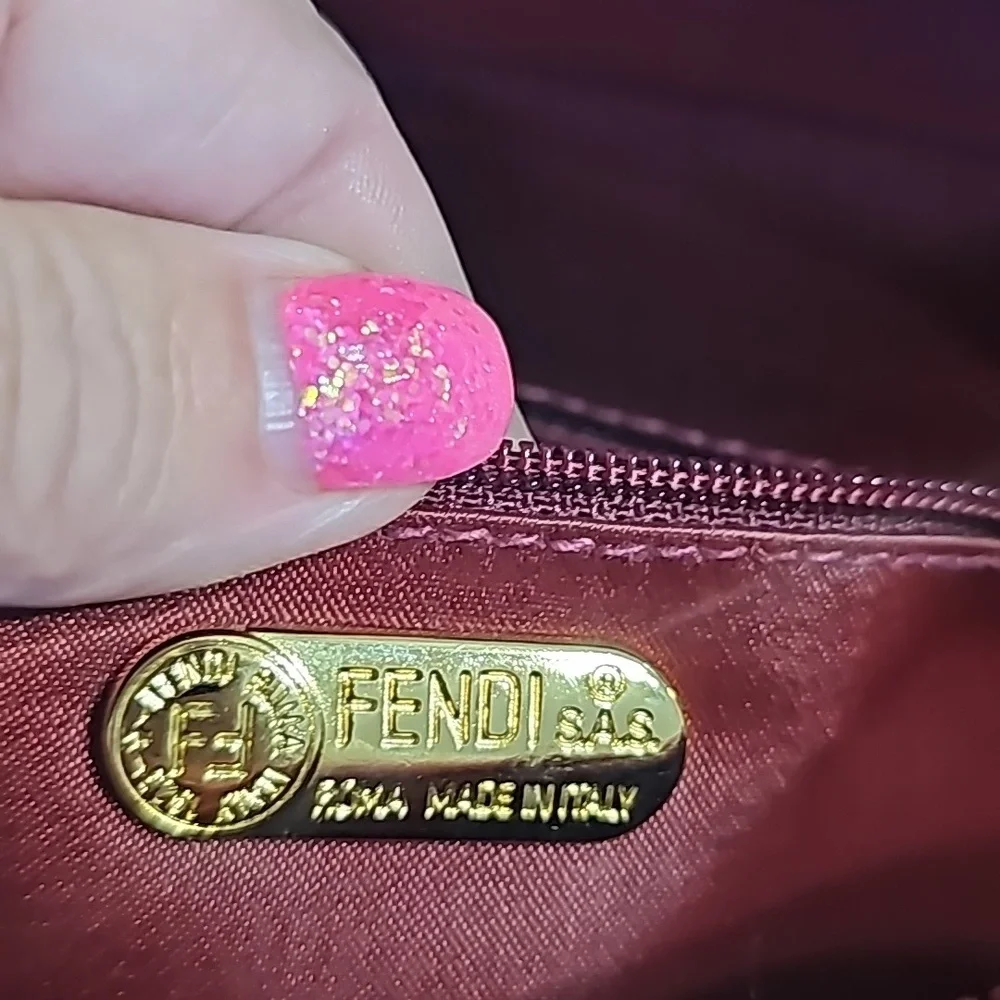 Fendi/fendi bag/Leather seude and nylon/Fendi 80s Vintage authentic Crossbag - Picture 6 of 10